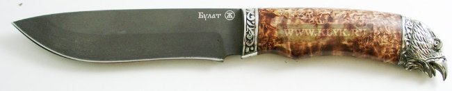 Нож Беркут (литой булат, карельская береза, мельхиор литье)